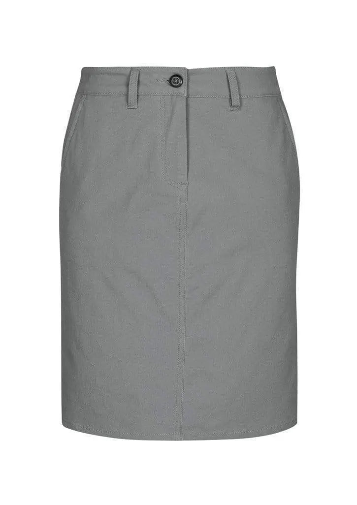 Biz Care Corporate Wear Grey / 6 Biz Collection Lawson Ladies Chino Skirt BS022L